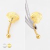 ARIEL'S SHELL SPARKLE CZ 316L SURGICAL STEEL CURVED BARBELL/EYEBROW